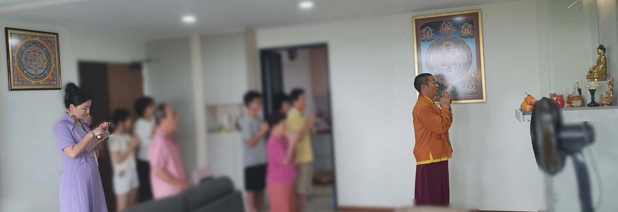 People Blessing An Altar