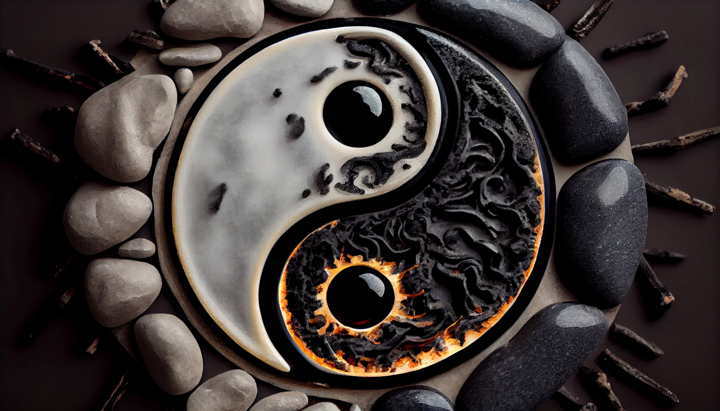 Ying Yang Symbol Ancient Stones